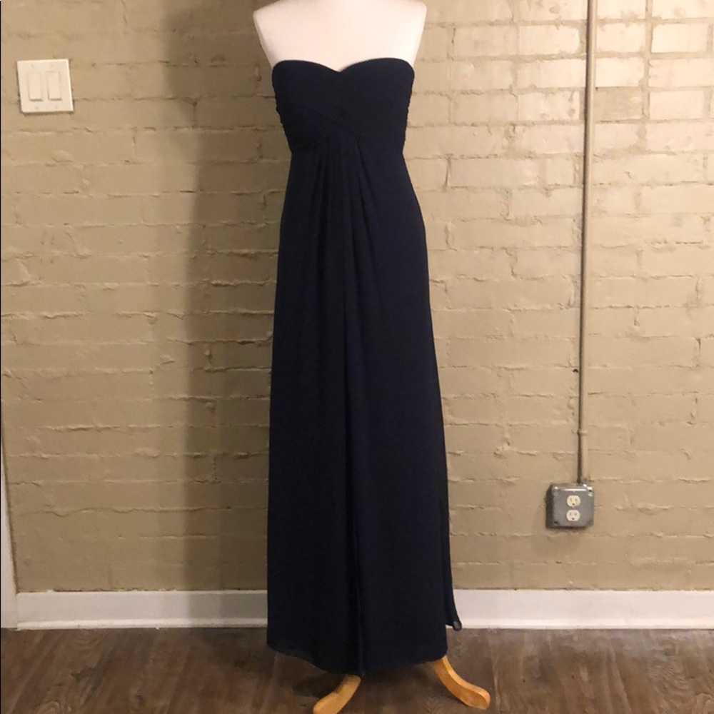 Bill Levkoff Navy Evening Gown w/ Straps :2